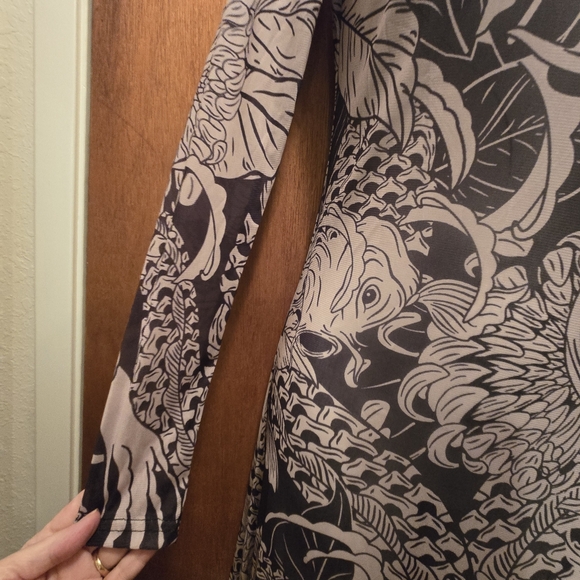 HOST PICK! 🎉🎈Commence tattoo design NWT sheer mesh long dress - Picture 4 of 9